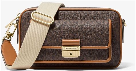 michael kors camera bag brown|michael kors bradshaw camera bag.